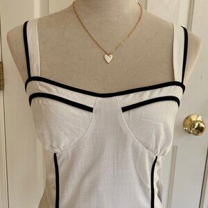 NWT SIENNA SKY white black cropped bustier top size M